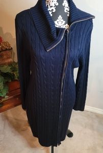 Calvin Klein Navy Blue Cable Knit Dress XL